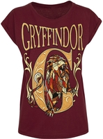 Harry Potter - Gryffindor - T-shirt - Vrouwen - bordeaux