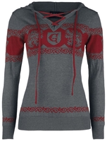 Harry Potter - Gryffindor - Trui met capuchon - Vrouwen - donkergrijs rood
