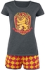 Harry Potter - Gryffindor Quidditch - Pyjama - Vrouwen - grijs rood geel