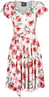 Hell Bunny - Aquarelle Dress - Medium-lengte jurk - Vrouwen - wit rood