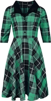 Hell Bunny - Beryl halflange jurk - Medium-lengte jurk - Vrouwen - zwart groen