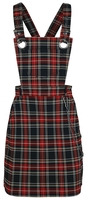 Hell Bunny - Clash Pinafore Dress - Medium-lengte jurk - Vrouwen - zwart rood