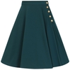 Hell Bunny - Ravenwood Skirt - Medium-lengte rok - Vrouwen - blauw