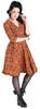 Hell Bunny - Tawny Mid Dress - Medium-lengte jurk - Vrouwen - oranje