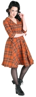 Hell Bunny - Tawny Mid Dress - Medium-lengte jurk - Vrouwen - oranje