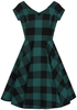 Hell Bunny - Teen Spirit Mid Dress - Medium-lengte jurk - Vrouwen - groen zwart