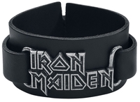 Iron Maiden - Iron Maiden Logo - Lederen armband - Mannen - zwart