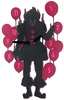 IT - Pennywise - Red Balloon - Wandklok - Unisex - multicolor