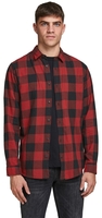 Jack & Jones - JJEGINGHAM TWILL SHIRT L/S NOOS - Longsleeve - Mannen - rood zwart