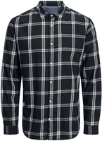 Jack & Jones - JJEGINGHAM TWILL SHIRT L/S NOOS - Longsleeve - Mannen - wit zwart