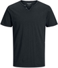 Jack & Jones - JJESPLIT NECK TEE SS NOOS - T-shirt - Mannen - zwart