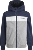 Jack & Jones - Rush Blocking Hood Jacket - Jas - Mannen - grijs blauw