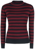 Jawbreaker - Menace Red and Black Stripe Sweater - Gebreide trui - Vrouwen - zwart rood