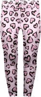 Kuku Bird - Pink Leopard With Hearts - Leggings - Vrouwen - roze