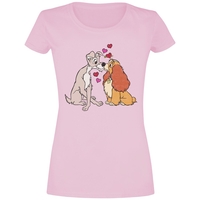 Lady and the Tramp - Puppy Love - T-shirt - Vrouwen - lichtroze