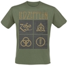 Led Zeppelin - Green Symbols - T-shirt - Mannen - olijf