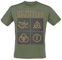 Led Zeppelin - Green Symbols - T-shirt - Mannen - olijf