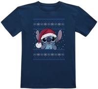 Lilo & Stitch - Kids - Christmas Stitch - T-shirt - Unisex - blauw