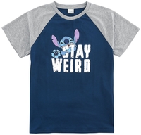 Lilo & Stitch - Kids - Stay weird - T-shirt - Unisex - grijs blauw