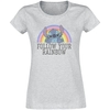 Lilo & Stitch - Rainbow Stitch - T-shirt - Vrouwen - grijs