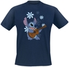 Lilo & Stitch - Stitch Playing Guitar - T-shirt - Mannen - navy