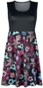 Lilo & Stitch - Tropical Flowers - Medium-lengte jurk - Vrouwen - zwart