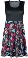 Lilo & Stitch - Tropical Flowers - Medium-lengte jurk - Vrouwen - zwart