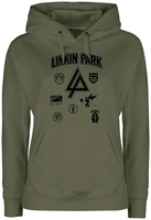 Linkin Park - Patches - Trui met capuchon - Vrouwen - groen