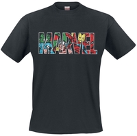 Marvel - Character Logo - T-shirt - Mannen - zwart