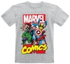 Marvel - Kids - Comic Heroes - T-shirt - Unisex - grijs gemêleerd