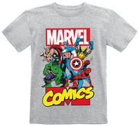 Marvel - Kids - Comic Heroes - T-shirt - Unisex - grijs gemêleerd