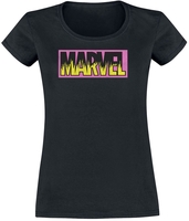 Marvel - Neon Logo - T-shirt - Vrouwen - zwart