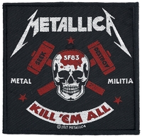 Metallica - Metal Militia - Patch - Unisex - zwart rood wit