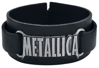 Metallica - Metallica Logo - Lederen armband - Mannen - zwart