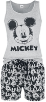 Mickey & Minnie Mouse - Face - Pyjama - Vrouwen - grijs zwart
