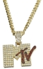 MTV - King Ice - MTV Logo Pendankt Necklace - Halsketting - Unisex - goudkleurig