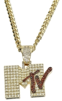 MTV - King Ice - MTV Logo Pendankt Necklace - Halsketting - Unisex - goudkleurig