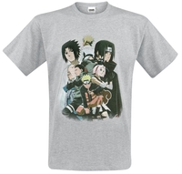 Naruto - Shippuden - Group - T-shirt - Mannen - grijs gemêleerd