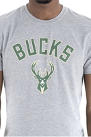 New Era - NBA - Milwaukee Bucks - T-shirt - Mannen - lichtgrijs