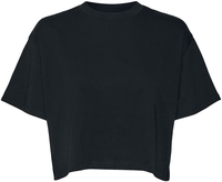 Noisy May - NMALENA S/S O-NECK SEMI CROP TOP NOOS - T-shirt - Vrouwen - zwart