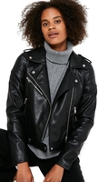 Noisy May - Rollo Jacket - Kunstlederen jas - Vrouwen - zwart