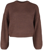 Noisy May - Timmy O-Neck Knit - Gebreide trui - Vrouwen - bruin