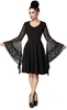 Ocultica - Gothic-Kleid mit Trompetenärmel - Medium-lengte jurk - Vrouwen - zwart