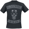 Oldschool Biker Skull - - T-shirt - Mannen - zwart