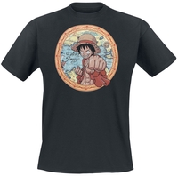 One Piece - Monkey D. Luffy - Map - T-shirt - Mannen - zwart