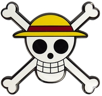 One Piece - Skull Magnet - Koelkastmagneet - Unisex - wit geel zwart