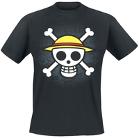 One Piece - Skull With Map - T-shirt - Mannen - zwart