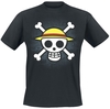 One Piece - Skull With Map - T-shirt - Mannen - zwart