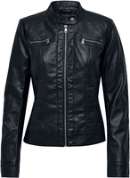 Only - Bandit Faux Leather Biker - Kunstlederen jas - Vrouwen - zwart