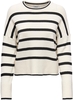 Only - ONLIBI LS STRIPE O-NECK KNT NOOS - Gebreide trui - Vrouwen - wit zwart